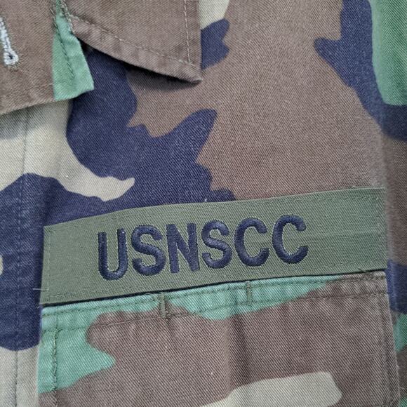 US Navy Sea Cadets Woodland Camo Type I Combat Coat Green Brown Small - Picture 6 of 15